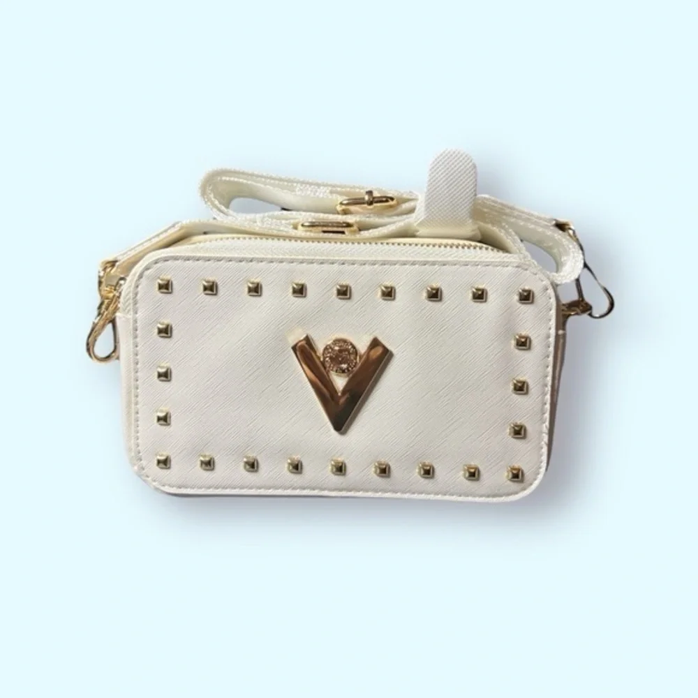 Valentino Orlandi White Studded Crossbody Bag